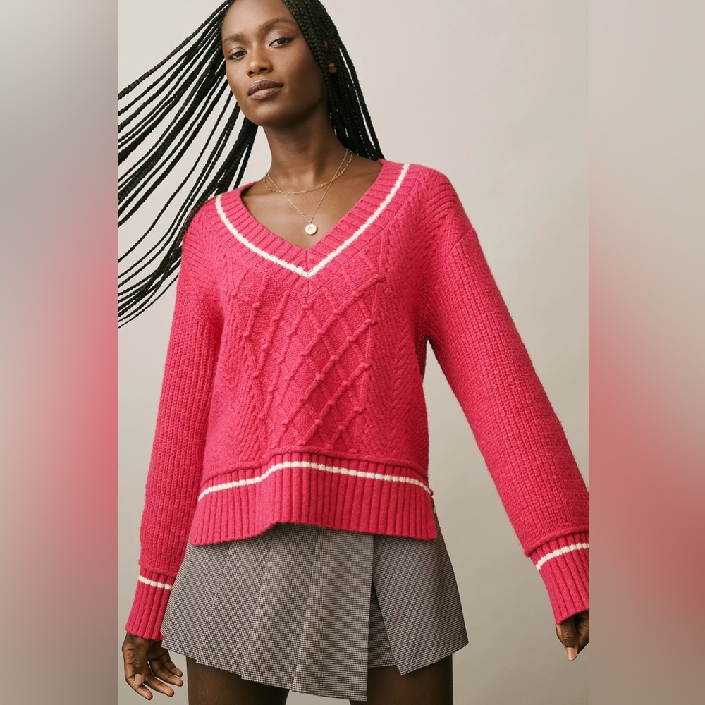 Maeve The Tillie V-Neck Pullover Sweater